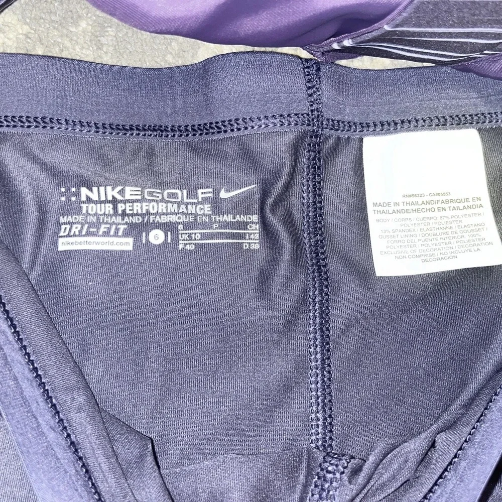 Nike Golf Tour Performance Womens Skirt W Removable Shorts Size 6 Purple 2 Piece